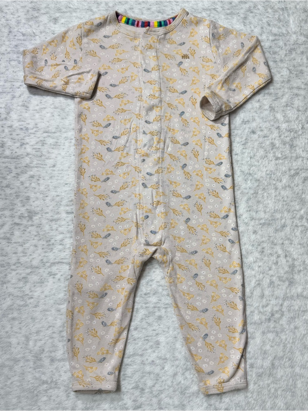 Magnetic Me Logan Floral Bird Footless Sleeper 9-12M Baby Cotton Botanical